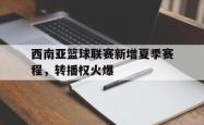 IM电竞下载app-西南亚篮球联赛新增夏季赛程，转播权火爆